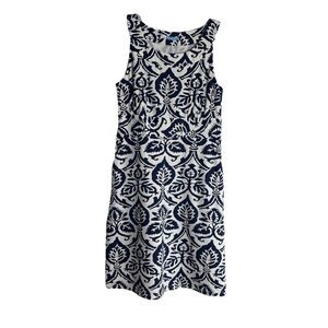 J. McLAUGHLIN Elegant Sleeveless Dress in Navy and White Size M -- QUIET LUXURY!